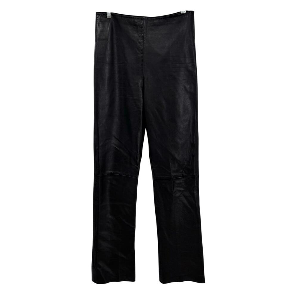 Michael Hoban North Beach Leather Pants 4 Black Straight Leg High Rise Vintage
